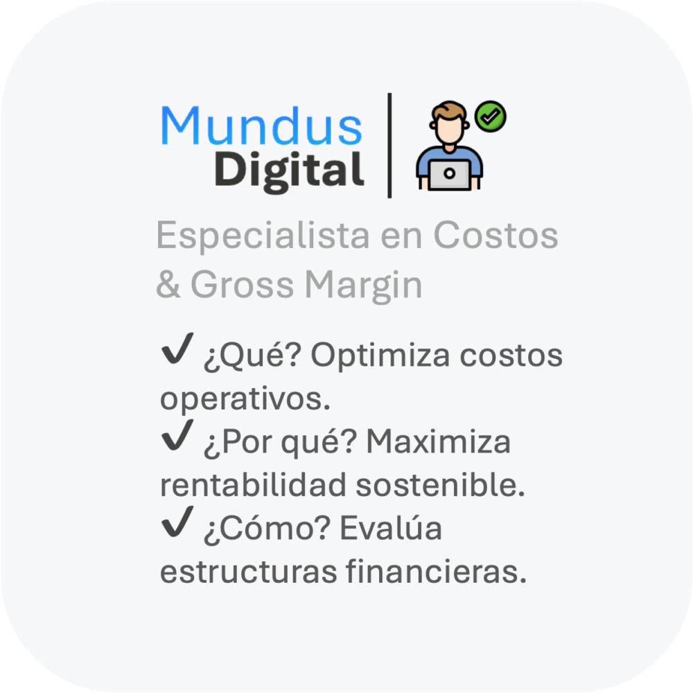 Horas de Especialista en Costos & Gross Margin